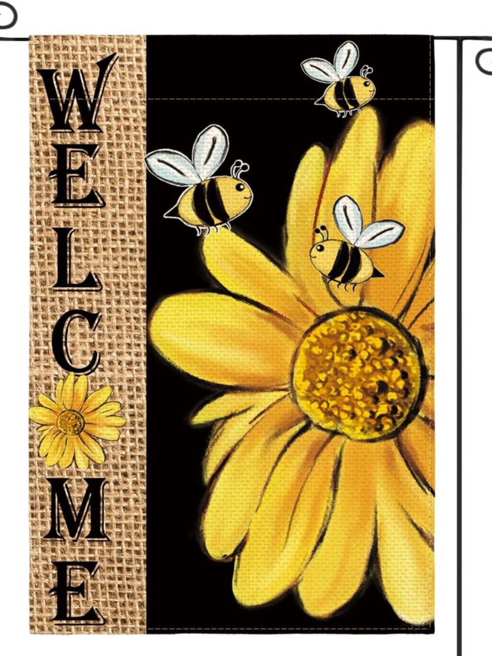 Spring Bee Welcome Sunflower Garden Flag 12x18 Inch